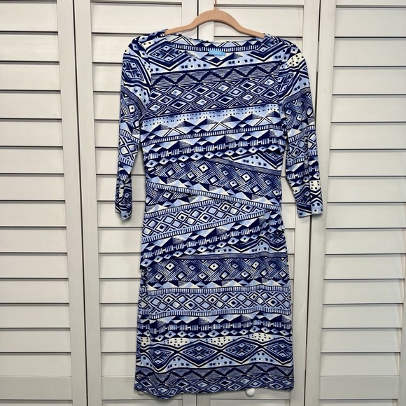 J. McLaughlin Nicola 3/4 Sleeve Stretch Pullover Tiered Dress Size Small - Picture 1 of 7